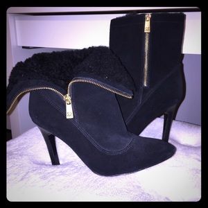 Coach Black suede fur lined booties